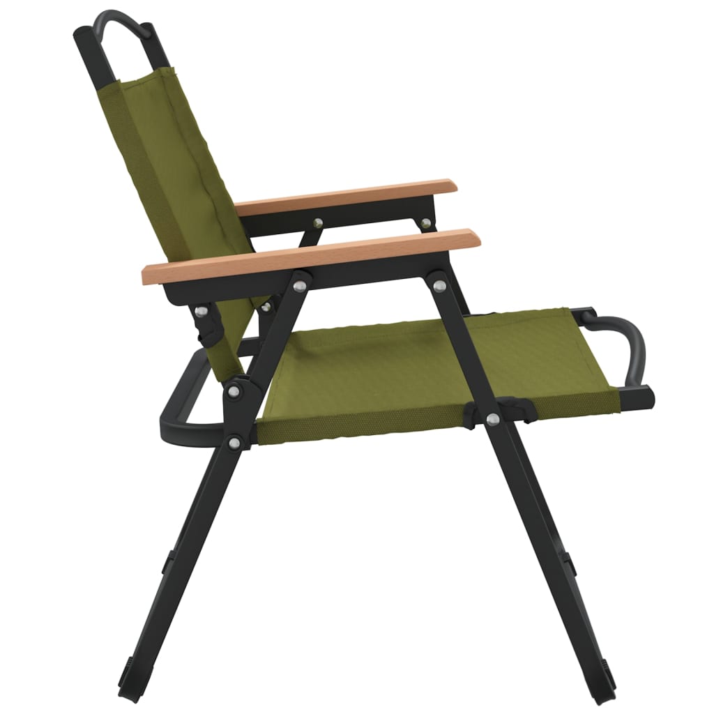 vidaXL Campingstoler 2 stk grønn 54x43x59 cm oxfordstoff