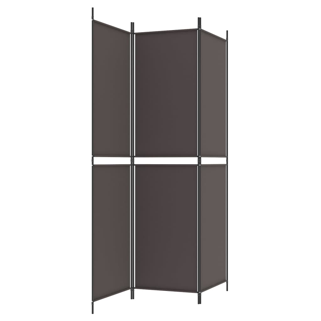 vidaXL Romdeler 3 paneler brun 150x200 cm stoff