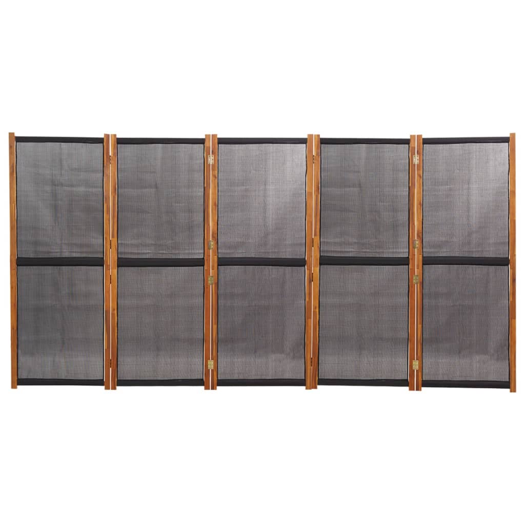 vidaXL Romdeler 5 paneler svart 350x180 cm