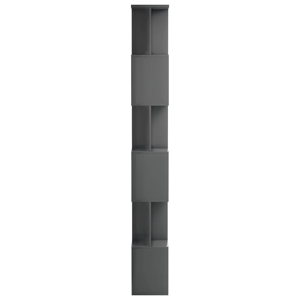 vidaXL Bokhylle/Romdeler høyglans grå 80x24x192 cm
