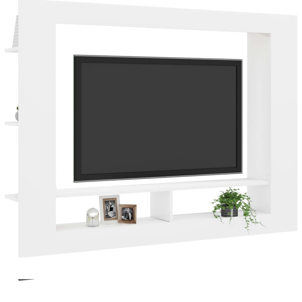 vidaXL TV-benk hvit 152x22x113 cm konstruert tre