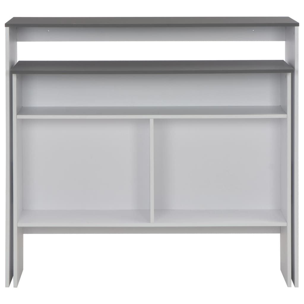 vidaXL Barbord med 2 bordplater hvit og grå 130x40x120 cm