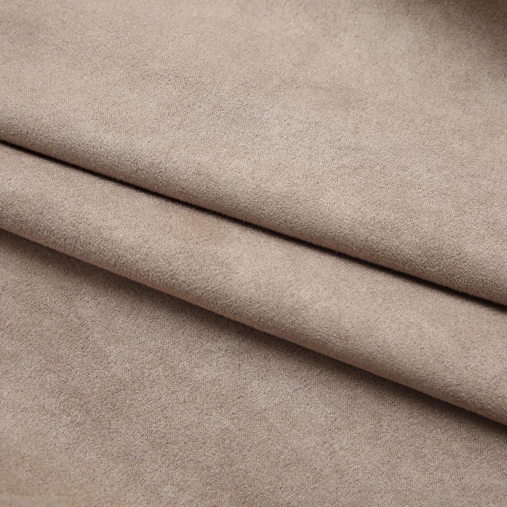 vidaXL Lystette gardiner med kroker 2 stk gråbrun 140x245 cm
