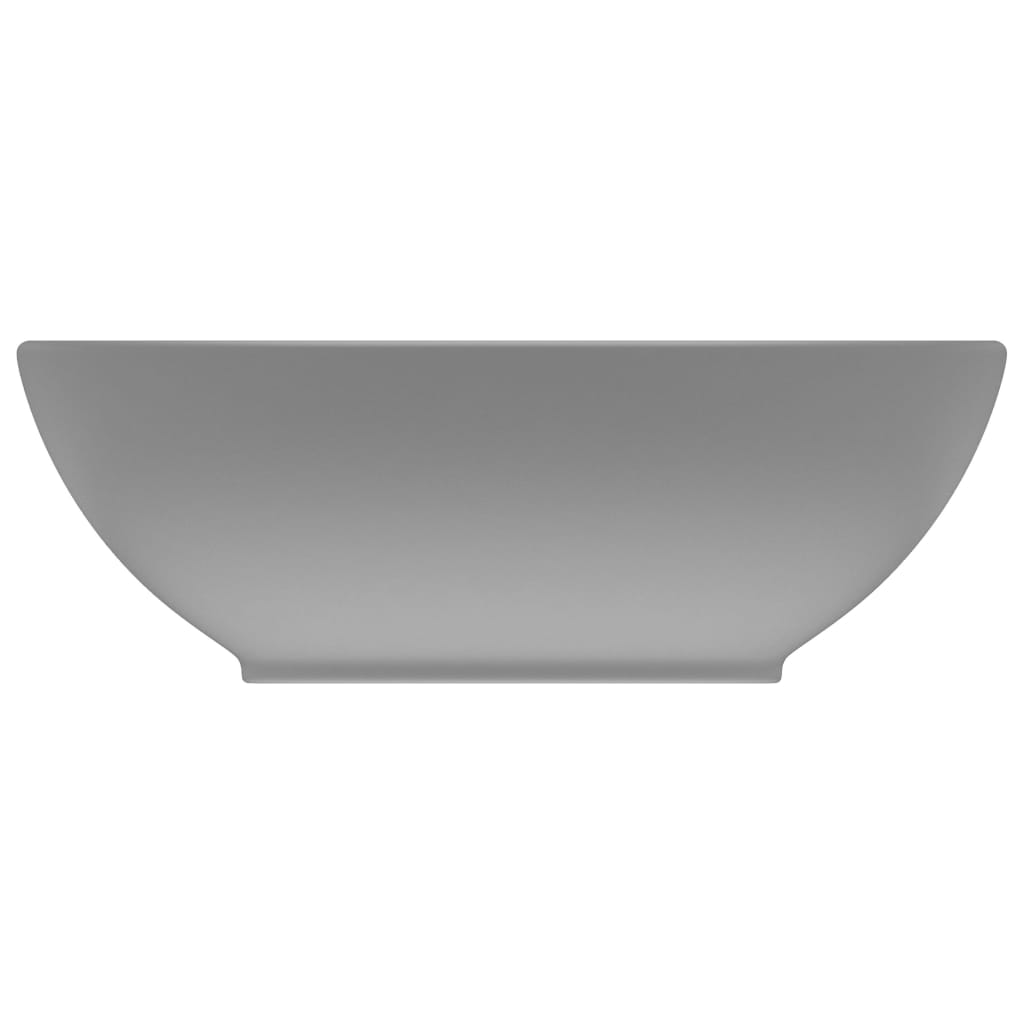 vidaXL Luksuriøs servant ovalformet matt lysegrå 40x33 cm keramisk