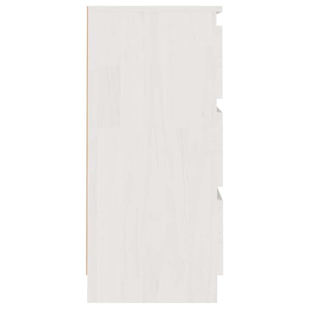vidaXL Nattbord hvit 40x29,5x64 cm heltre furu