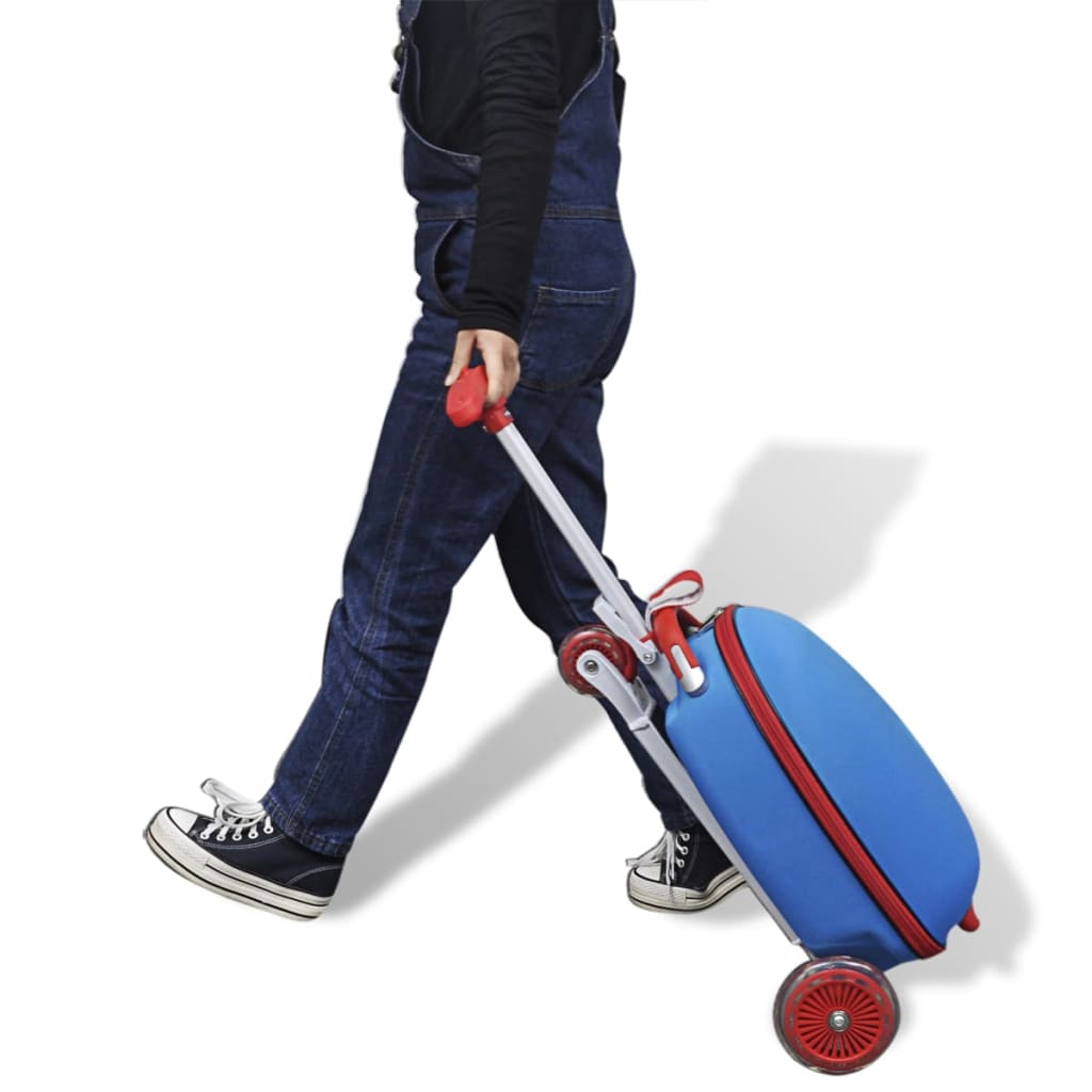vidaXL Sparkesykkel med koffert for barn blå