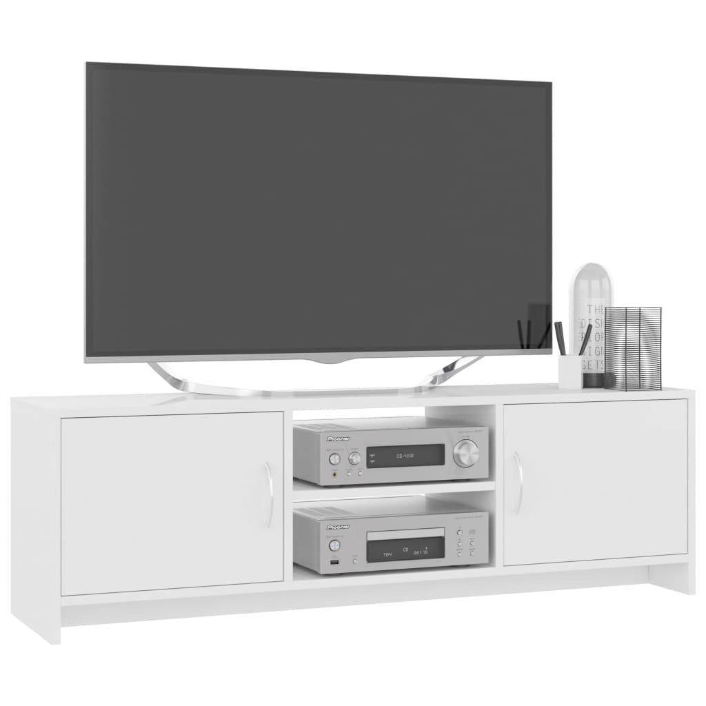 vidaXL TV-benk høyglans hvit 120x30x37,5 cm sponplate