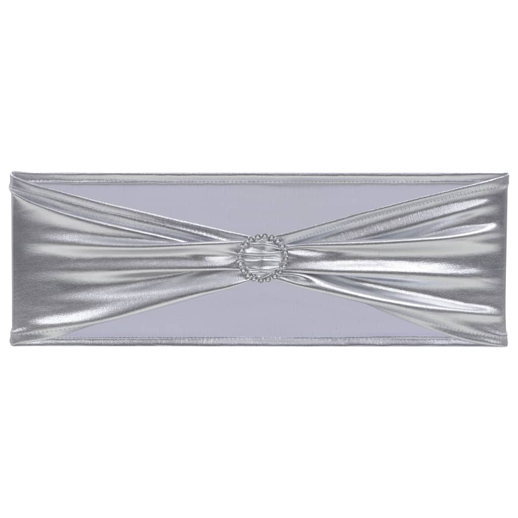 vidaXL Stolbånd 25 stk stretch med diamantsløyfe sølv