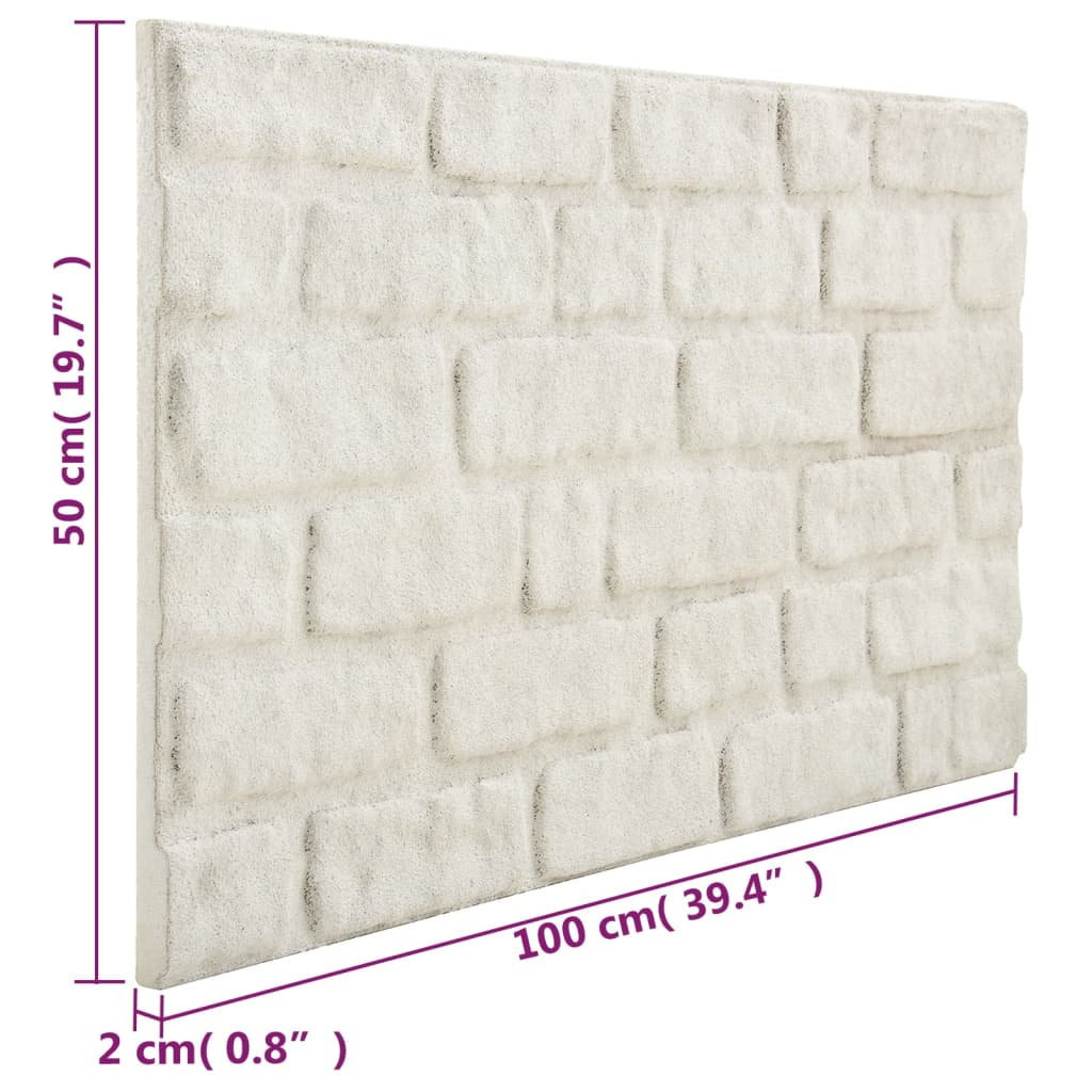 vidaXL 3D veggpaneler med hvitt mursteindesign 10 stk EPS
