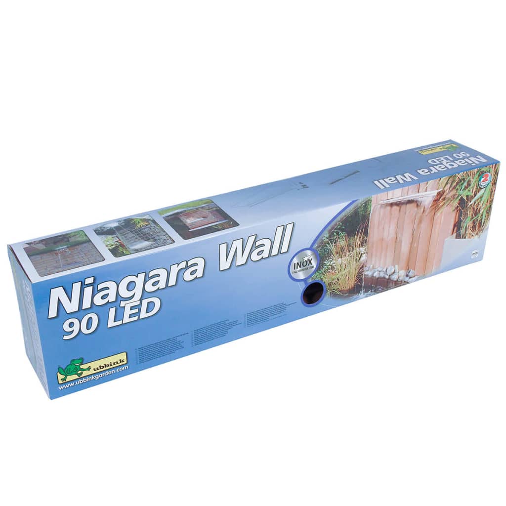 Ubbink Vannfall med LED Niagara 90 cm rustfritt stål 1312126
