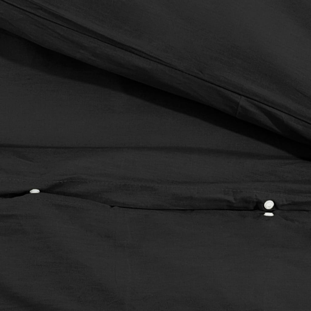 vidaXL Sengesett svart 220x240 cm bomull