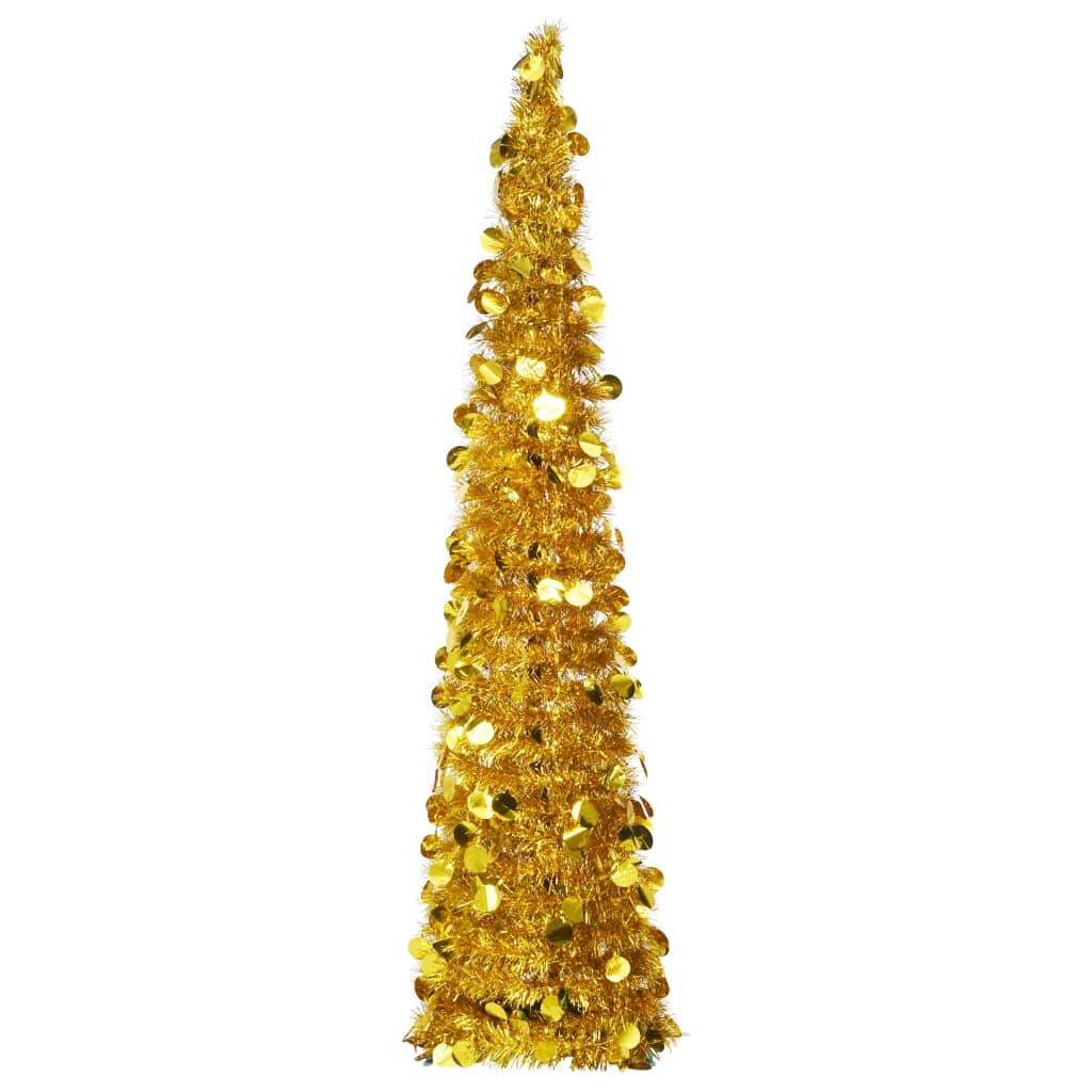 vidaXL Pop-up kunstig juletre gull 150 cm PET