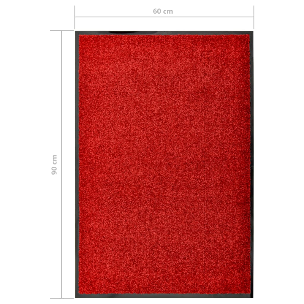 vidaXL Dørmatte vaskbar rød 60x90 cm