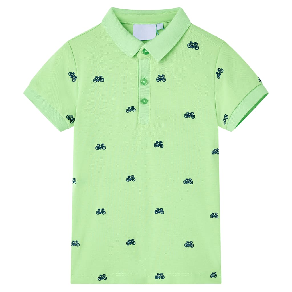 Poloskjorte for barn neongrønn 92