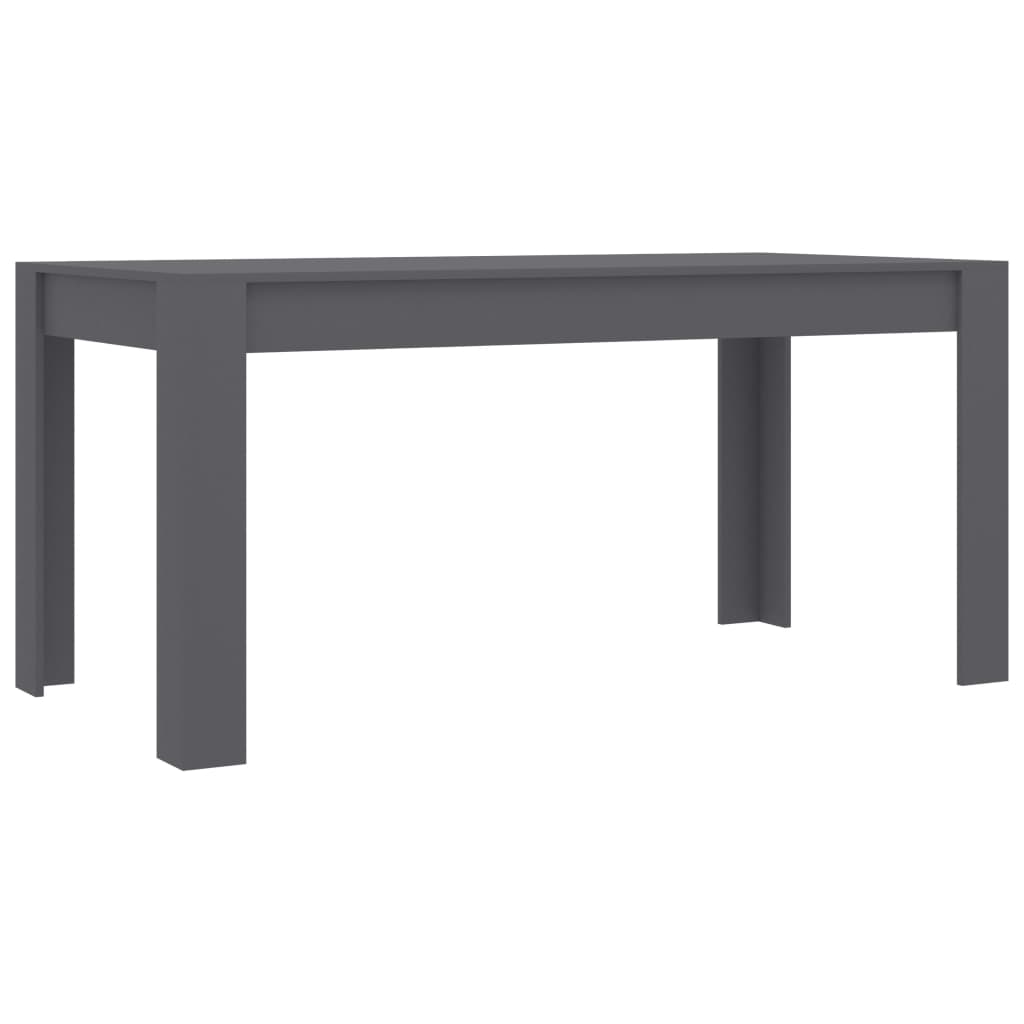 vidaXL Spisebord grå 160x80x76 cm sponplate
