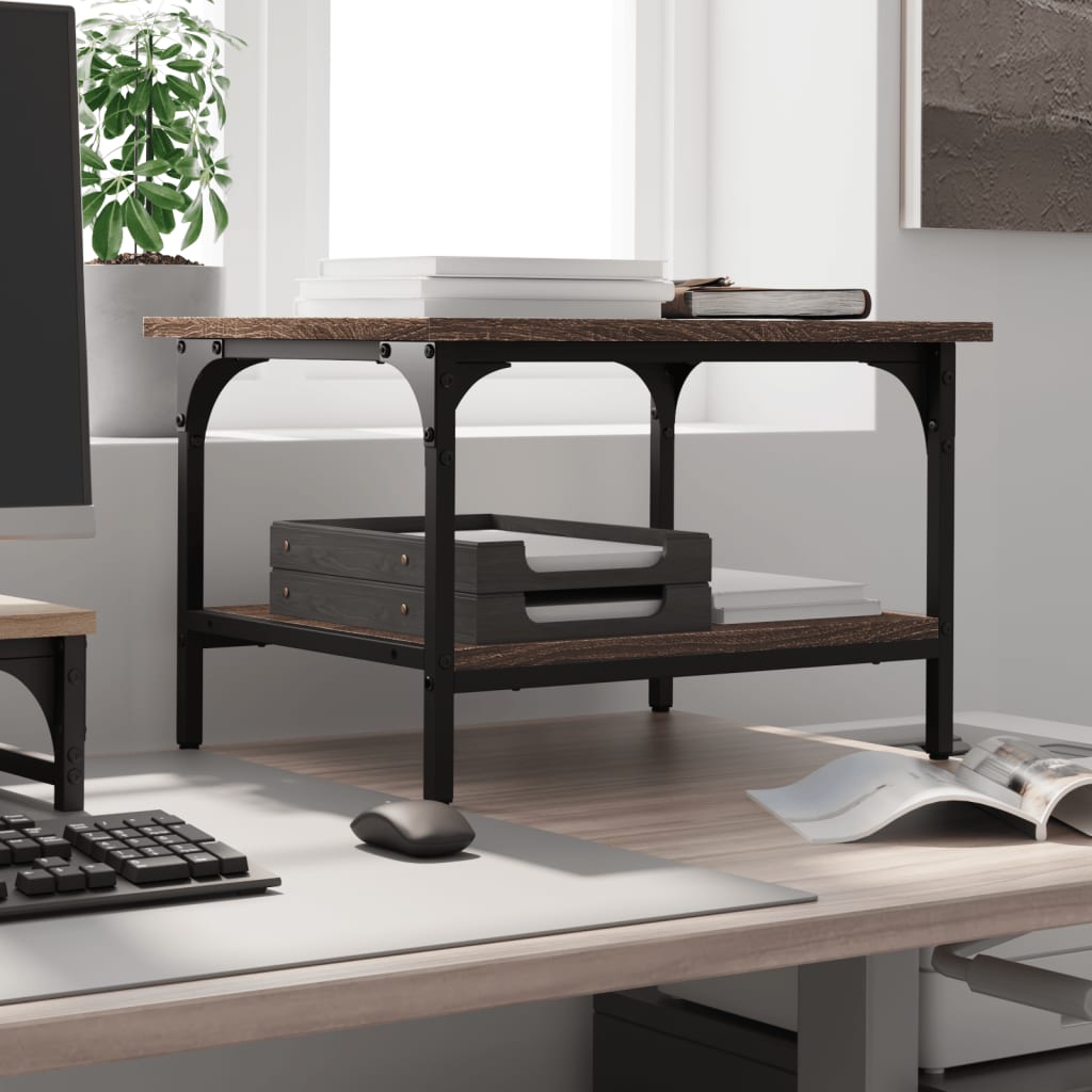 vidaXL Skriverbord 2 hyller brun eik 50x40x38 cm konstruert tre
