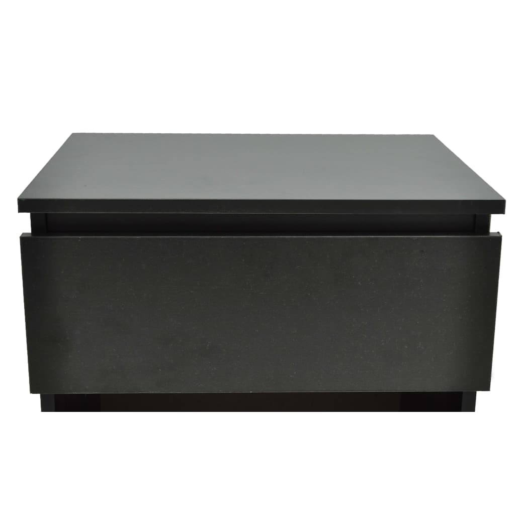 vidaXL Nattbord med en skuff 2 stk svart