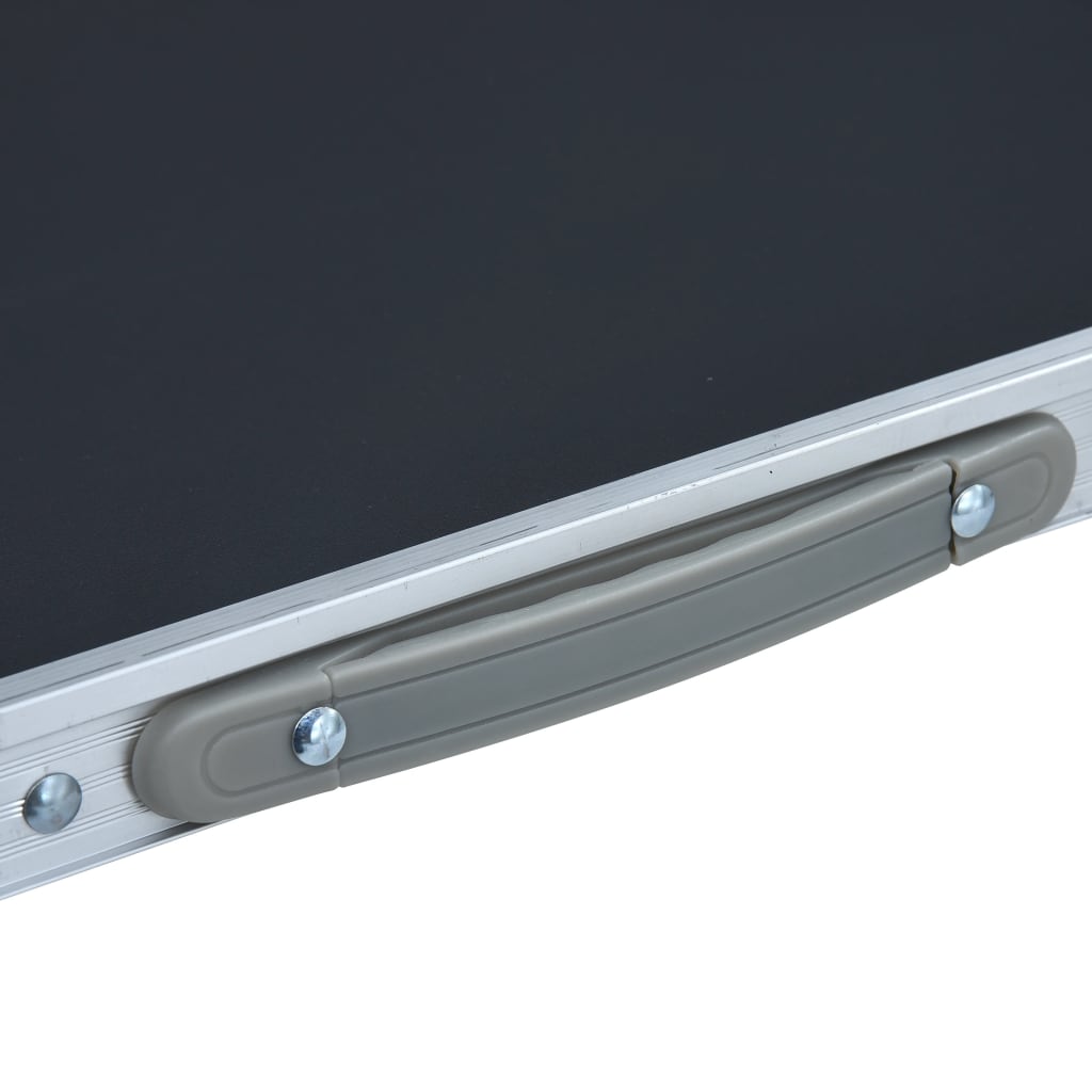 vidaXL Sammenleggbart campingbord grå aluminium 60x45 cm