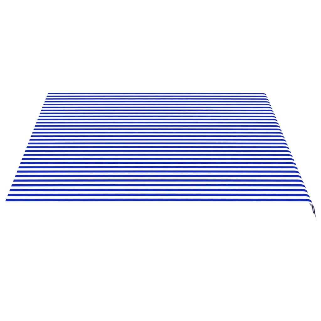 vidaXL Erstatningsduk for markise blå og hvit 4,5x3,5 m