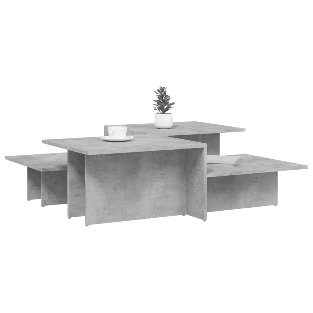 vidaXL Salongbord 2 stk betonggrå konstruert tre