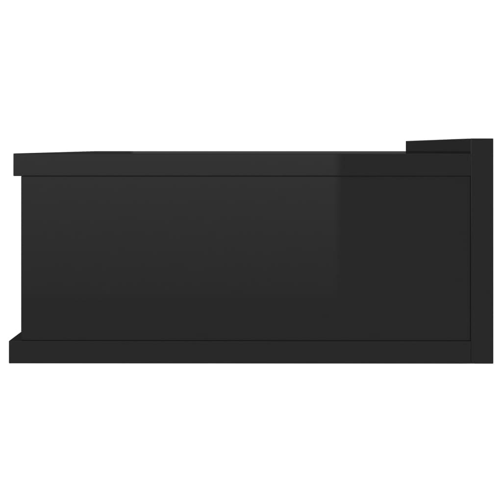 vidaXL Flytende nattbord høyglans svart 40x30x15 cm sponplate