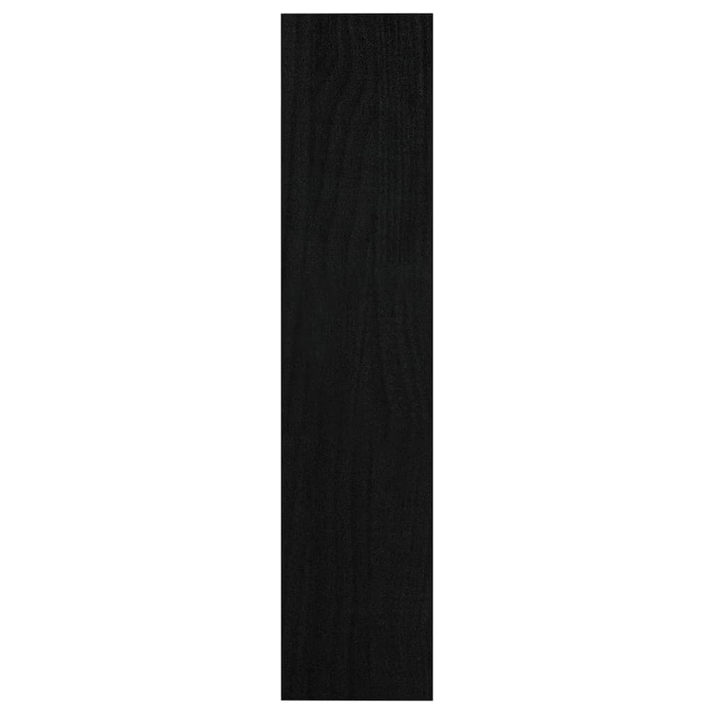vidaXL Bokhylle/romdeler svart 100x30x135,5 cm heltre furu
