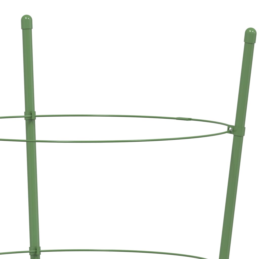 vidaXL Plantestøtter med 3 ringer 5 stk grønn 45 cm stål
