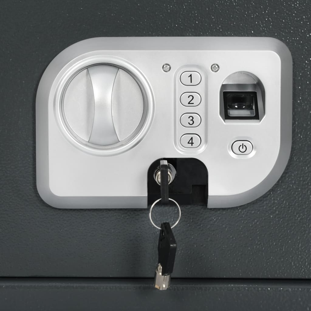 vidaXL Digital safe med fingeravtrykk mørkegrå 35x25x25 cm