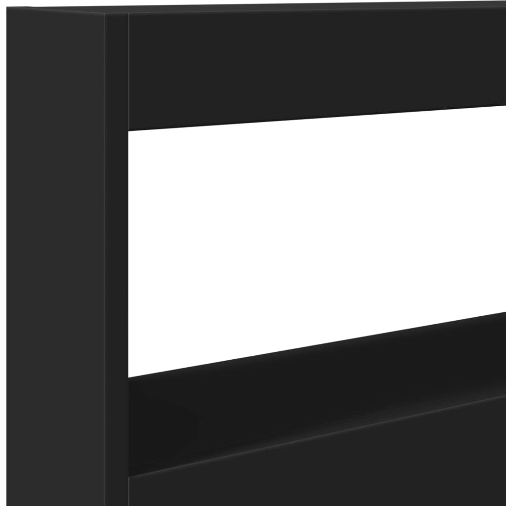 vidaXL Hodegavl skap med LED svart 100x17x102 cm