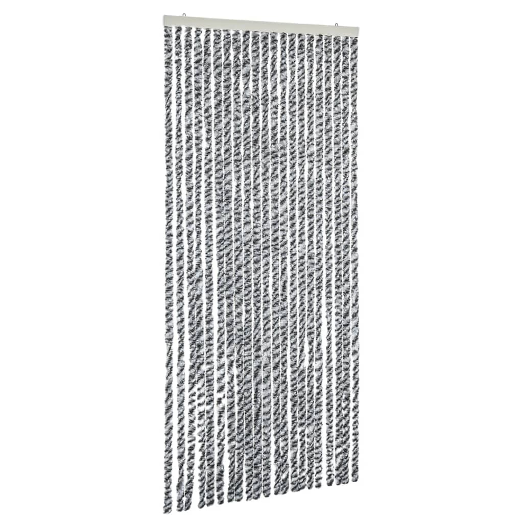 vidaXL Fluegardin grå og svart og hvit 100x230 cm chenille