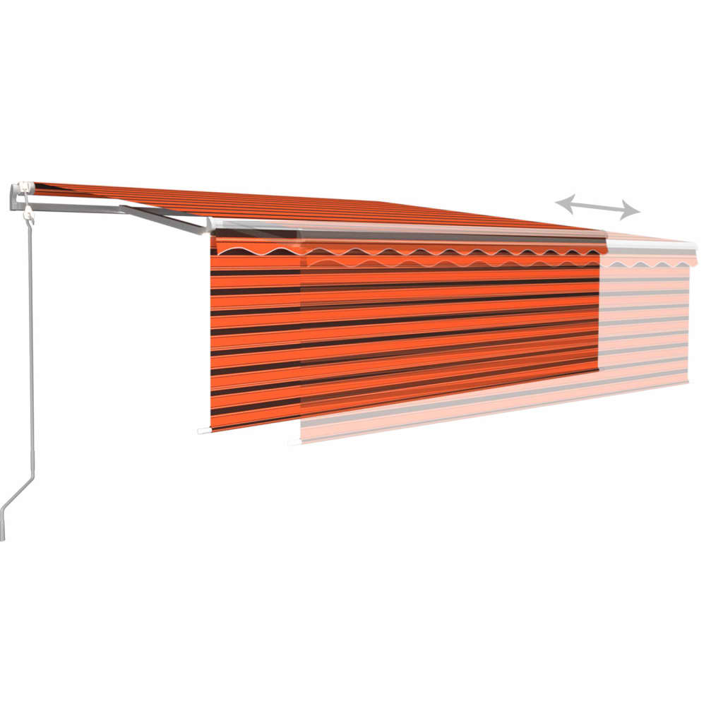 vidaXL Automatisk uttrekkbar markise rullegardin 4x3 m oransje brun