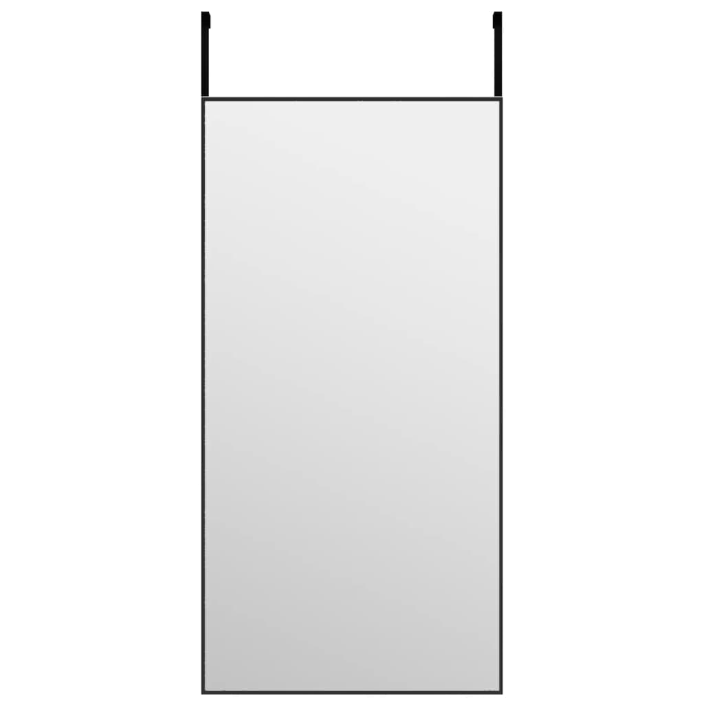 vidaXL Dørspeil svart 40x80 cm glass og aluminium
