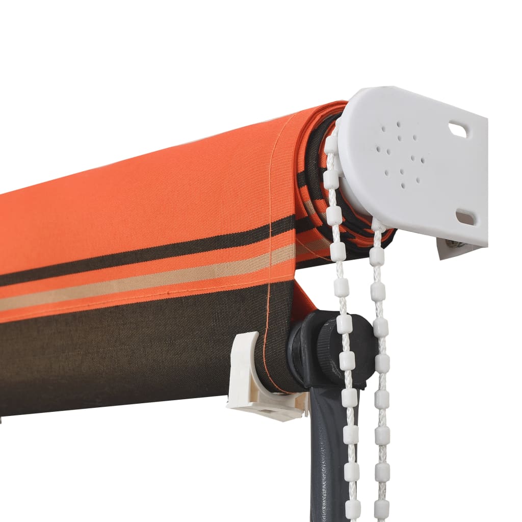 vidaXL Uttrekkbar markise med LED 300x150 cm oransje og brun