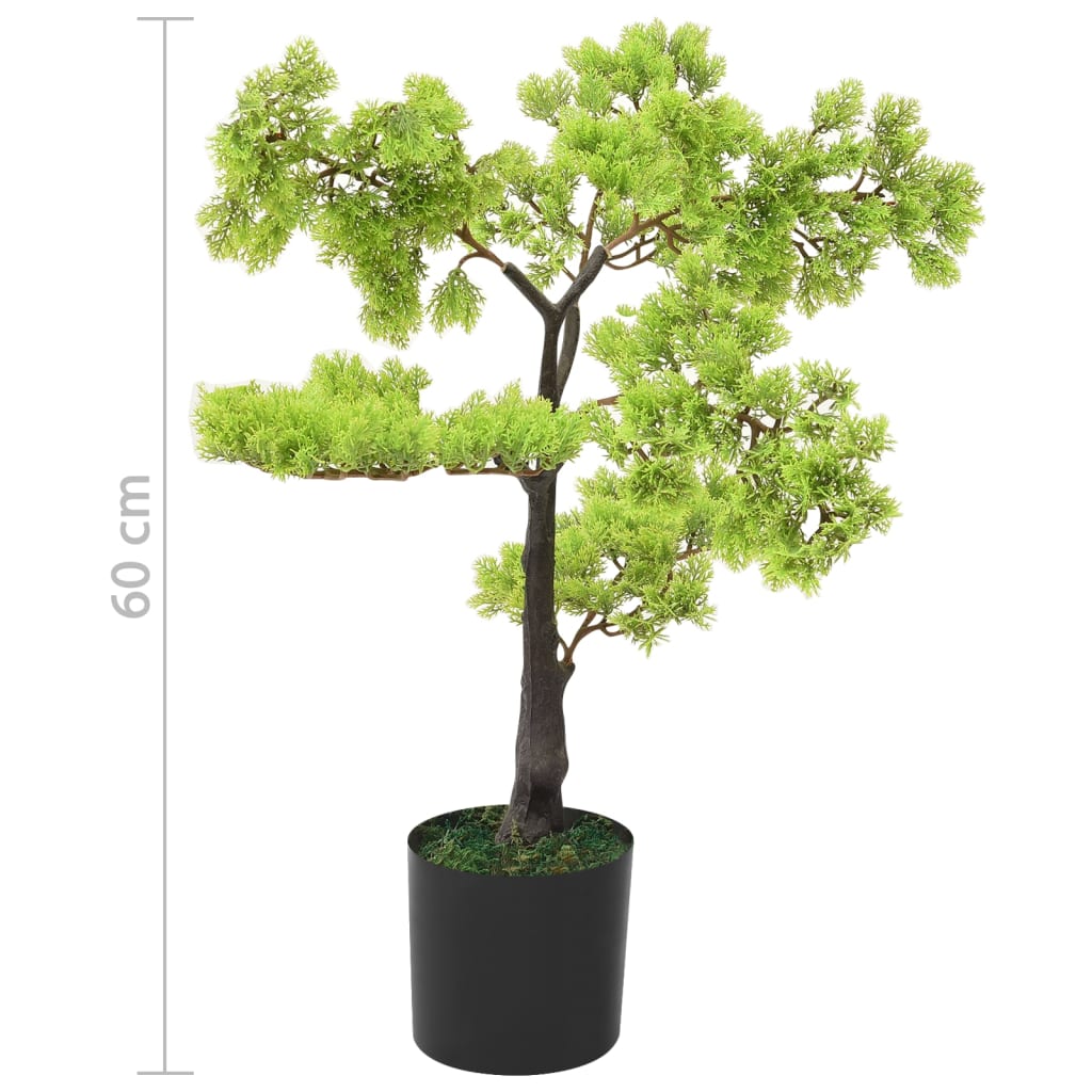 vidaXL Kunstig sypress bonsai med potte 60 cm grønn