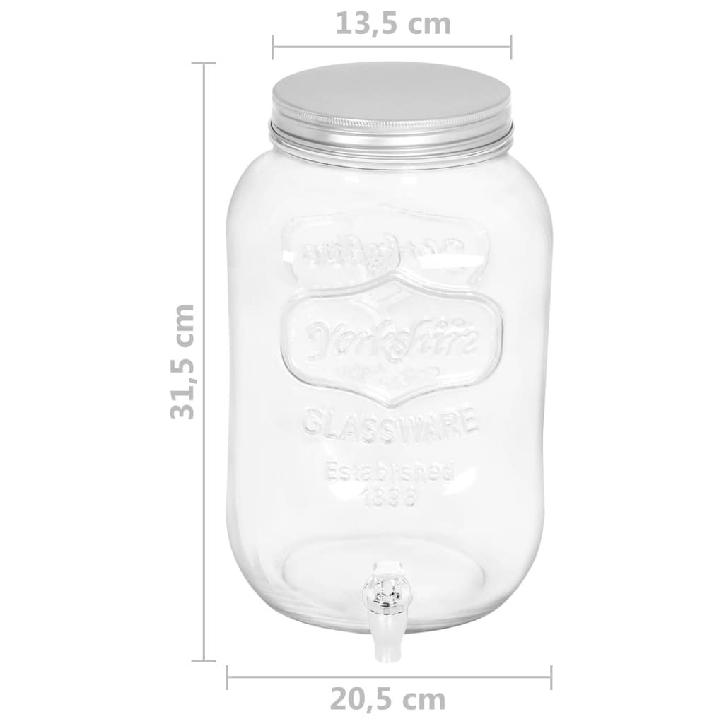 vidaXL Drikkedispensere 2 stk 8050 ml glass