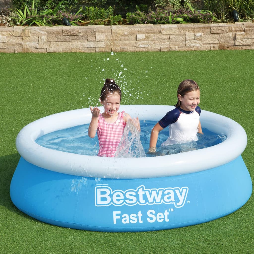 Bestway Oppblåsbart basseng Fast Set rundt 183x51 cm blå