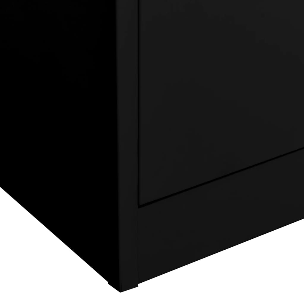 vidaXL Kontorskap svart 90x40x180 cm stål
