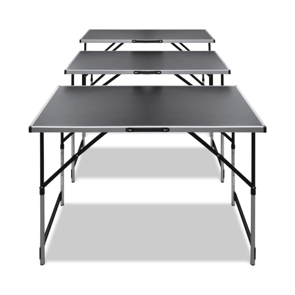 vidaXL Arbeidsbord 3 stk foldbart høydejusterbart