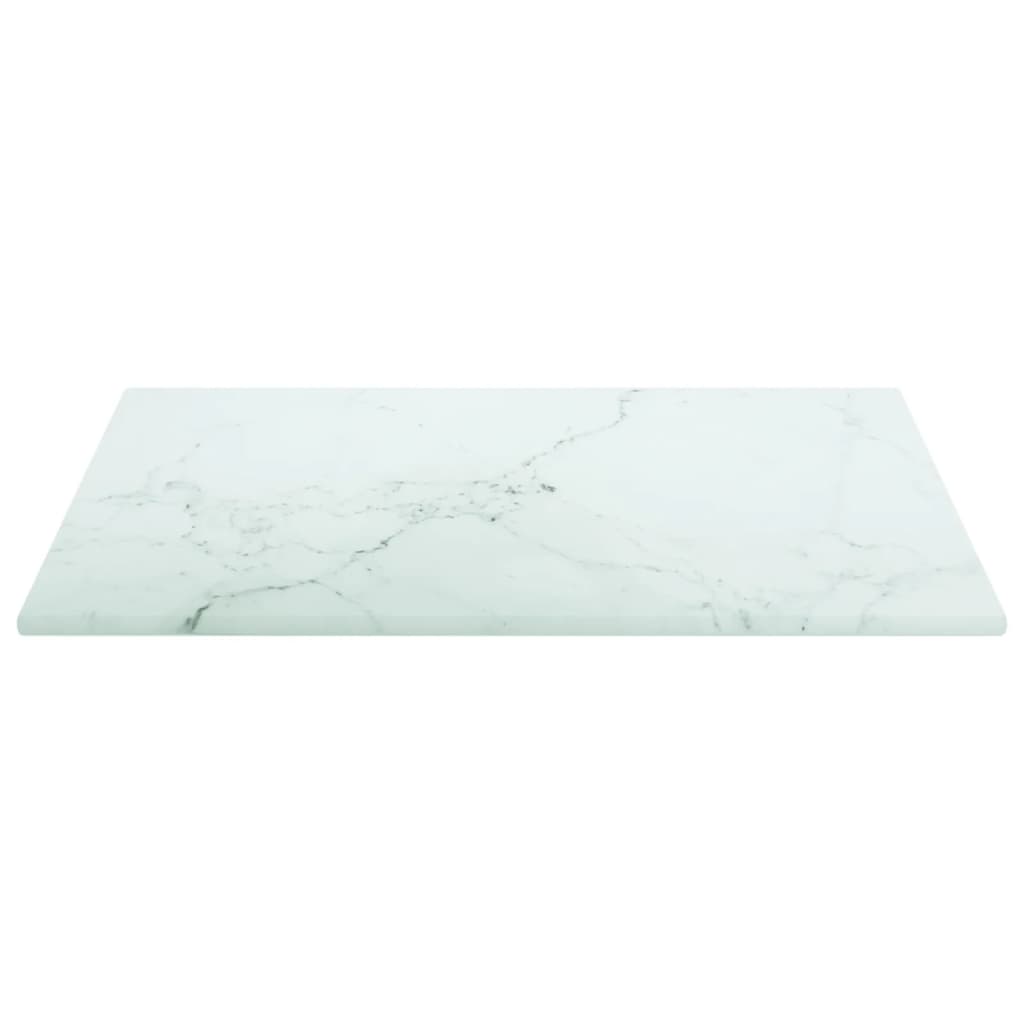 vidaXL Bordplate hvit 30x30 cm 6 mm herdet glass med marmor design
