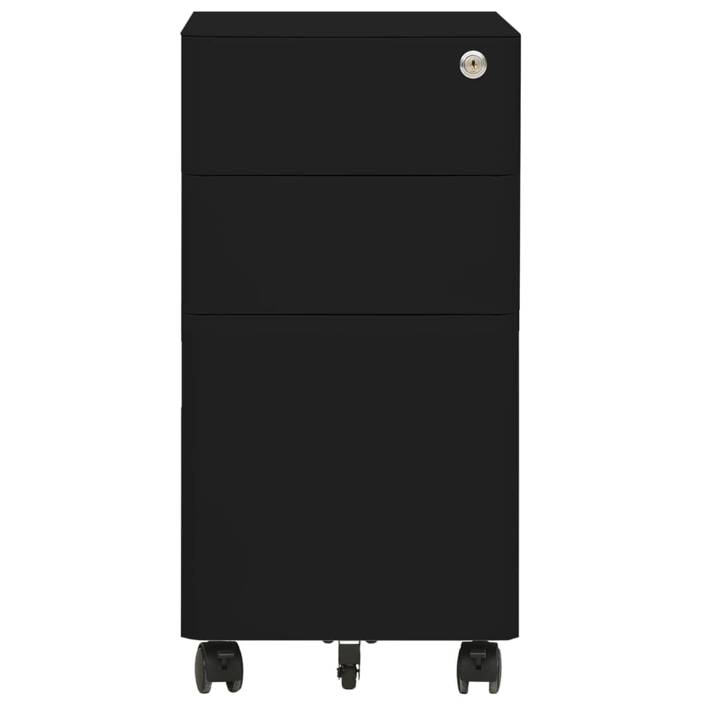 vidaXL Mobilt arkivskap svart 30x45x59 cm stål