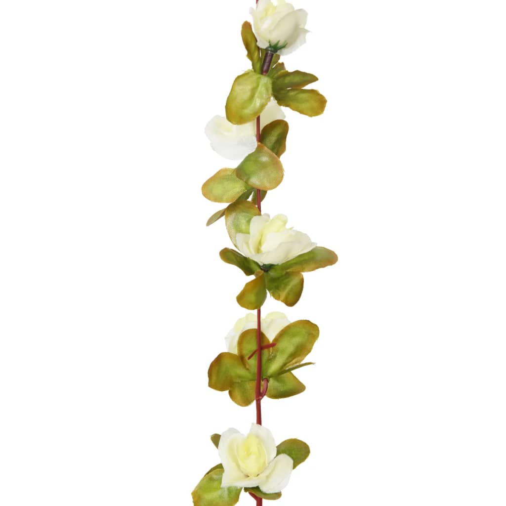 vidaXL Kunstige blomsterkranser 6 stk hvit 250 cm