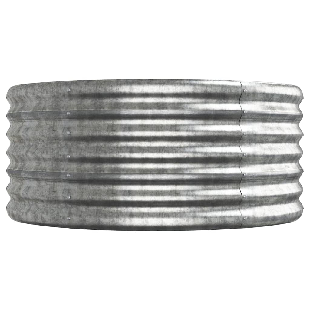 vidaXL Høybed pulverlakkert stål 224x80x36 cm sølv