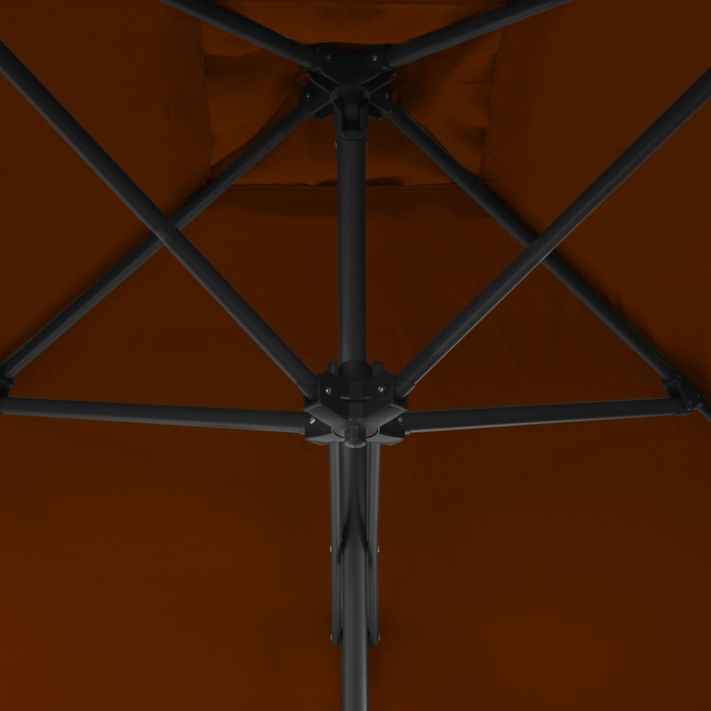 vidaXL Parasoll med stålstang terrakotta 250x250x230 cm