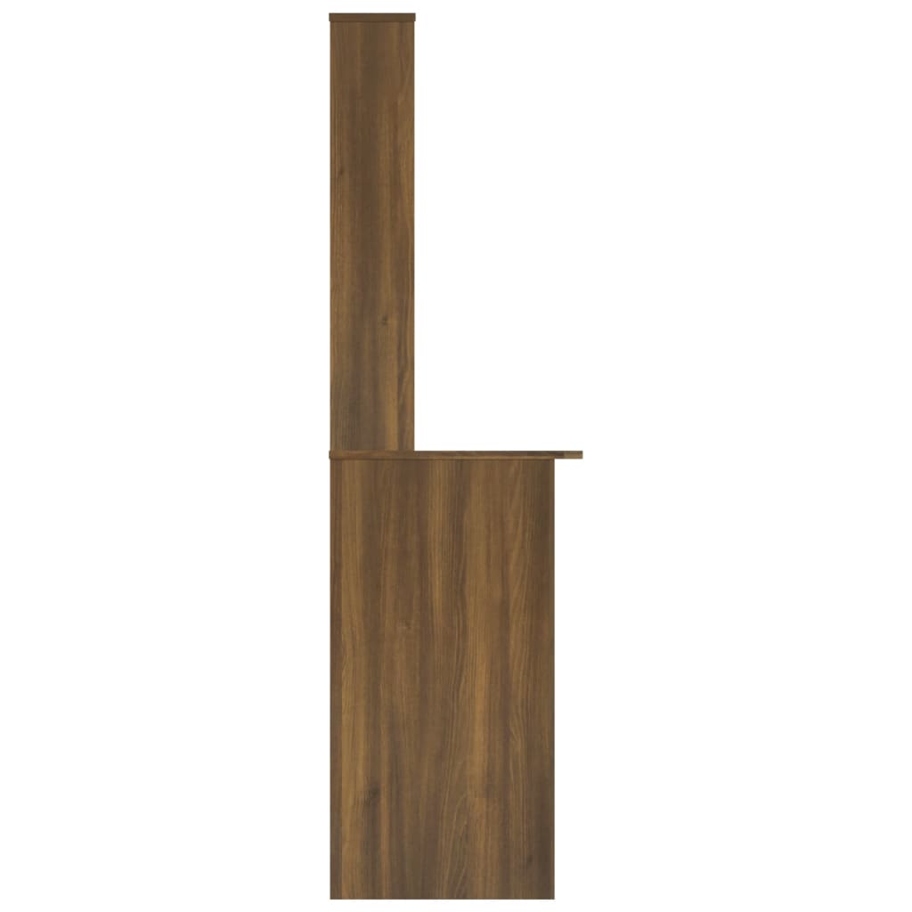 vidaXL Skrivebord med hyller brun eik 110x45x157 cm konstruert tre
