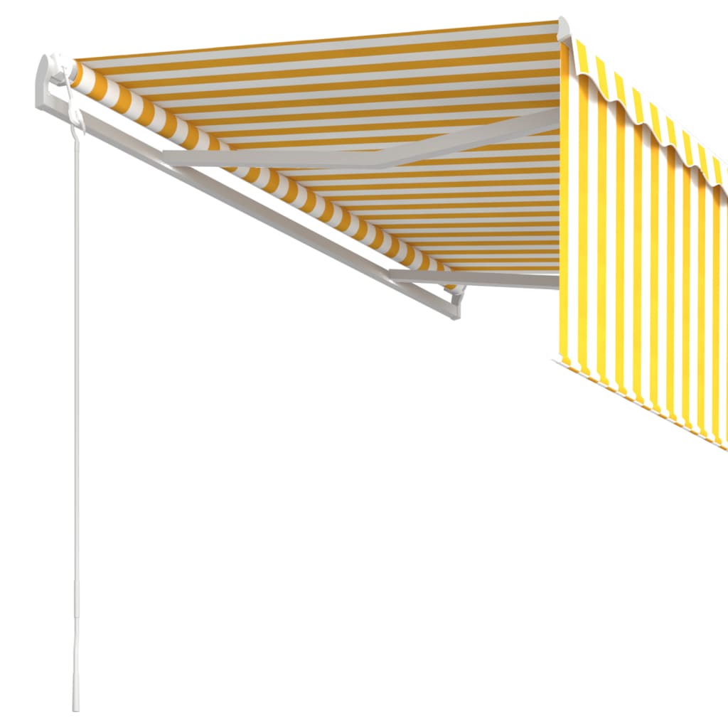 vidaXL Automatisk markise med rullegardin 3x2,5 m gul og hvit