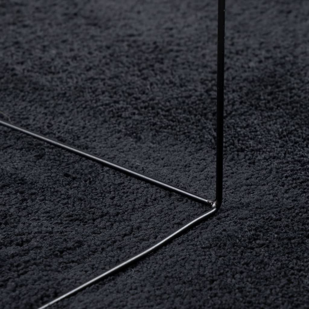 vidaXL Teppe OVIEDO kort luv svart 160x160 cm