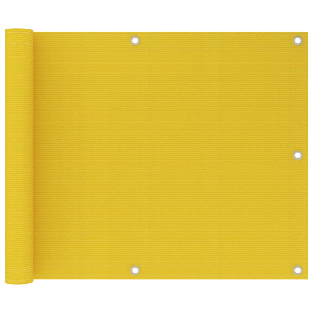 vidaXL Balkongskjerm gul 75x600 cm HDPE