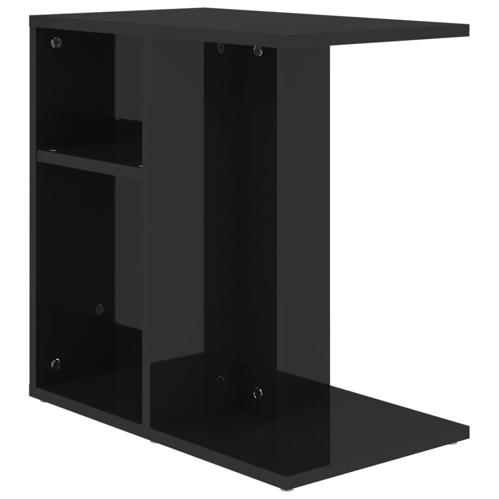vidaXL Sidebord høyglans svart 50x30x50 cm sponplate