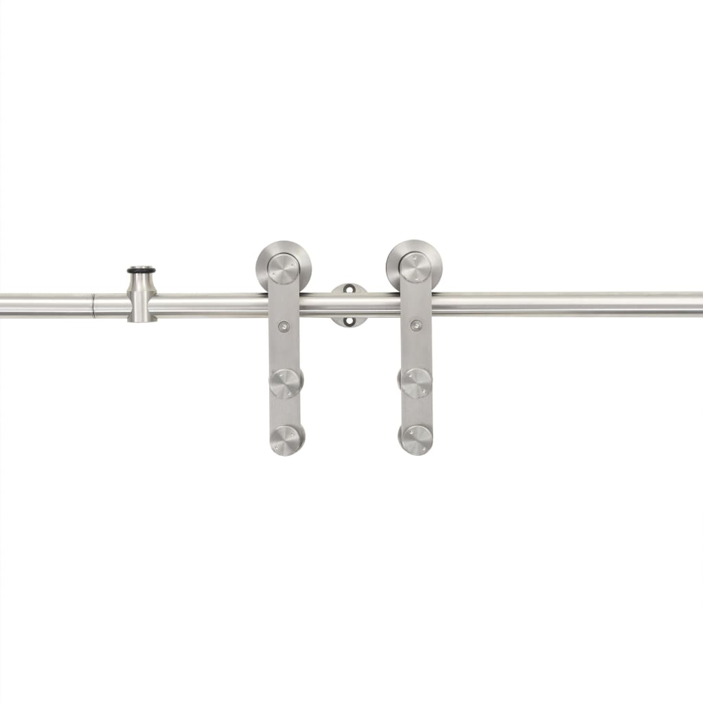 vidaXL Utstyrsett for skyvedør 183 cm rustfritt stål sølv