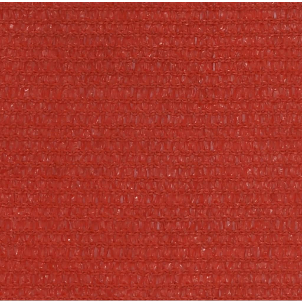 vidaXL Solseil 160 g/m² rød 3,5x3,5x4,9 m HDPE